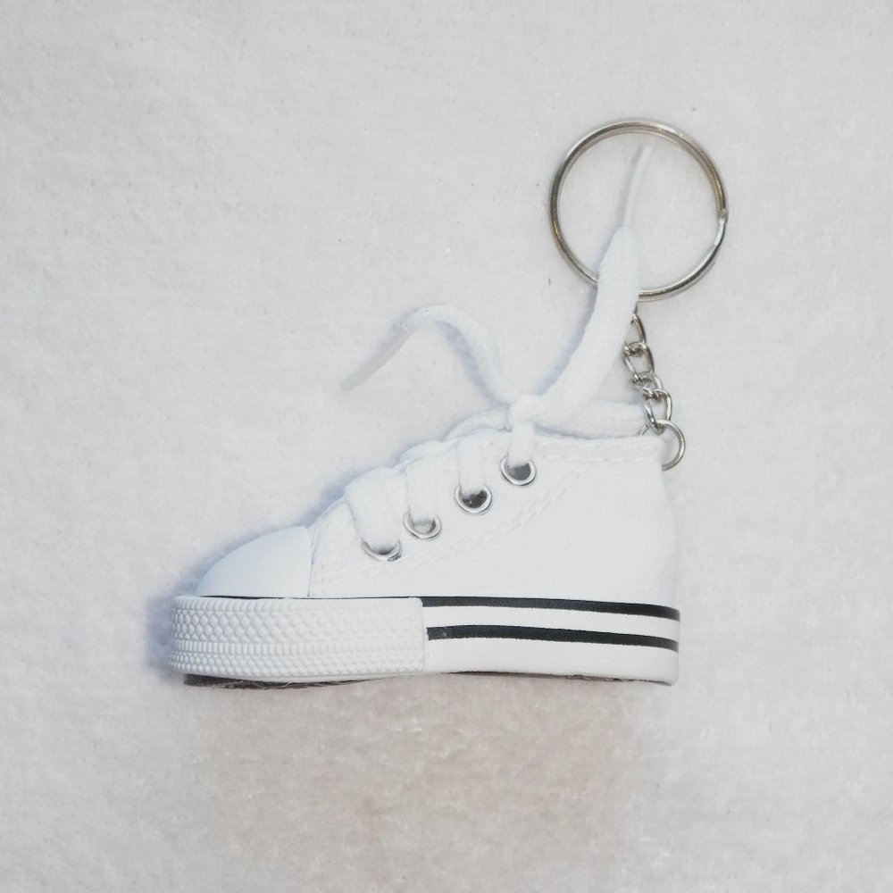White Sneaker Keyring Keychain Mini Hi Top